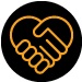 heart in the shape of hands icon